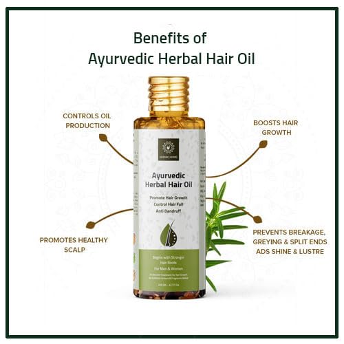 Multipurpose Hair Oil with 21 Herbs - Combats Dandruff and Hair Fall for Men and Women (200ml)