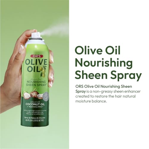 ORS Olive Oil Nourishing Sheen Spray infused with Coconut Oil 10 Ounces (Pack of 4)