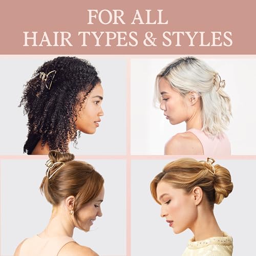 Kitsch Open Shape Metal Hair Clips for Women - Gold, 1 Pc