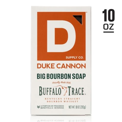 Duke Cannon Supply Co. Extra Large Bar Soap - Men's Natural Bar Soap With A Masculine Scent - Big American Bourbon Scented - All Skin Types - Hydrating Big Brick of Soap - Bourbon,10 oz