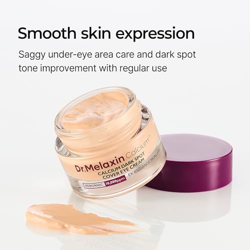 Dr.Melaxin Calcium Dark Spot Eye Cream 15g – Niacinamide & Calcium Gluconate Eye Cream for Dark Circles, Under Eye Bags & Sagging | Hydrolyzed Elastin EX Volume Firming | Korean Eye Cream
