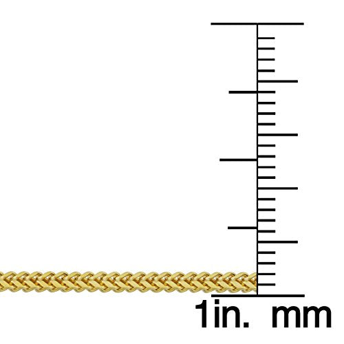 Womens Link Chain - 10k Yellow Gold 2 mm Franco Link Bracelet 7.5 in