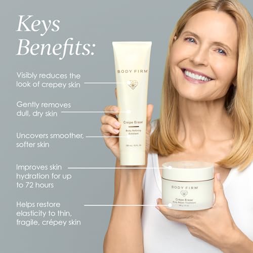 BODY FIRM Crepe Erase 2-Step Treatment, Exfoliant & Firming Cream, 10 FL Oz