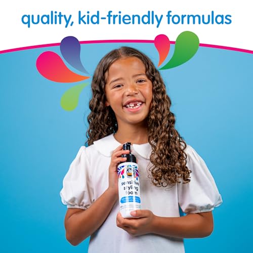 SoCozy Kids Sensitive Styling Foam - Sensitive Foam For Kids w/Straight or Curly Hair - Gentle Natural Hold Styler, Rosemary (6 fl oz)