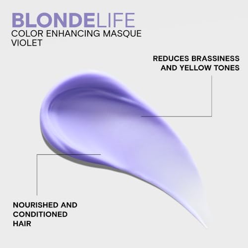 Joico Blonde Life Color Enhancing Masque | For Blonde Hair | Color Depositing Treatment | Maintain Unique Blonde Tones | Fortified With Monoi & Tamanu Oil | Violet | 5.1 Fl Oz
