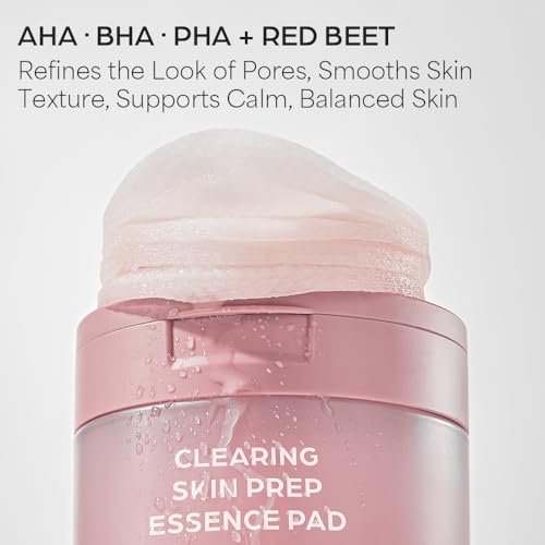 House of Hur Clearing Skin Prep Essence Pads – Fungal Acne Safe AHA BHA PHA Exfoliating Toner Pads with Red Beet Extract – Alcohol-Free, Fragrance-Free – Korean Skincare – 70 Pads (140 ml)