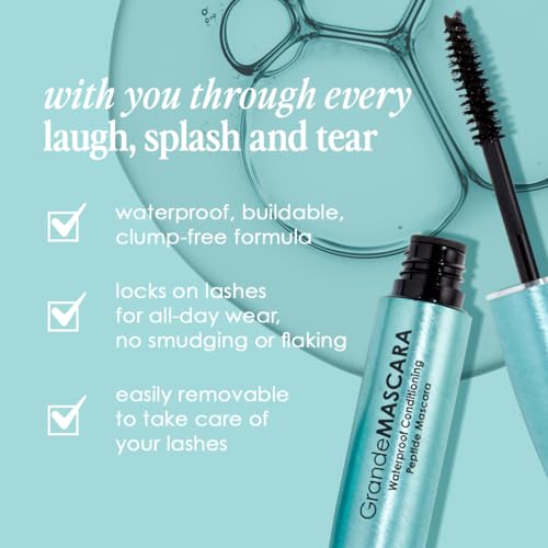 Grande Cosmetics GrandeMASCARA Waterproof Peptide Mascara, Black, 0.2 oz