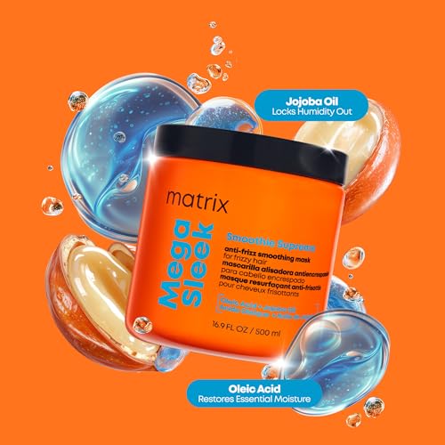 MATRIX Mega Sleek Supreme Mask – For Frizzy Hair, 16.9 Fl Oz