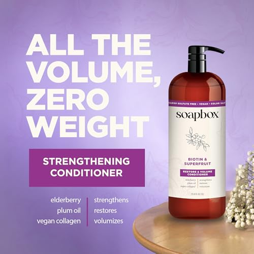 Soapbox Biotin & Super Fruit Conditioner for Volume, 33.8 oz