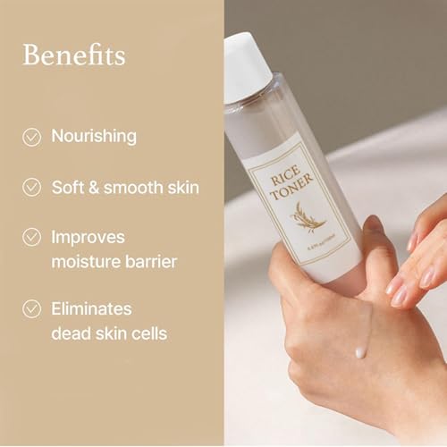 Rice Toner for Face, Rice Hydrating Face Toner for Women & Men, Lightweight Facial Moisturizer Targets Dryness, Dullness, Strengthens Skin Barrier, for Sensitive & Combination Skin