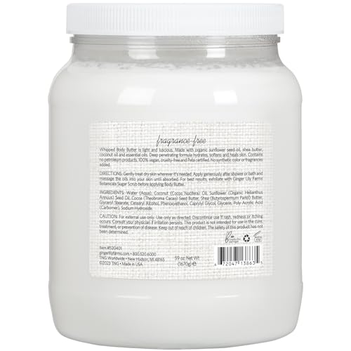 Ginger Lily Farms 59 oz Whipped Body Butter, Fragrance-Free