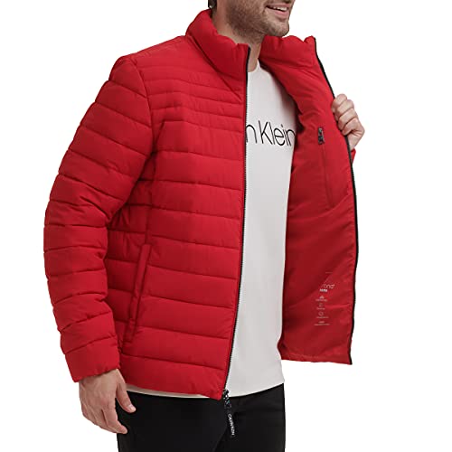 Calvin Klein Men's Classic Packable Down Jacket, Deep Red, Large