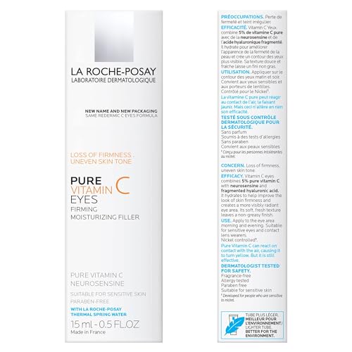 La Roche-Posay Redermic C Vitamin C Eye Cream with Hyaluronic Acid, 0.5oz