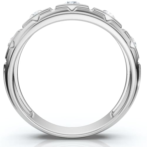 1/2Ct Men's Diamond High Polished Wedding Ring Lab Created Anniversary Band - Size 11