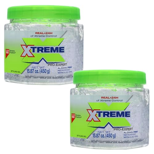 Xtreme Pro-Expert Clear Styling Hair Gel, 15.87 Oz, Pack of 2
