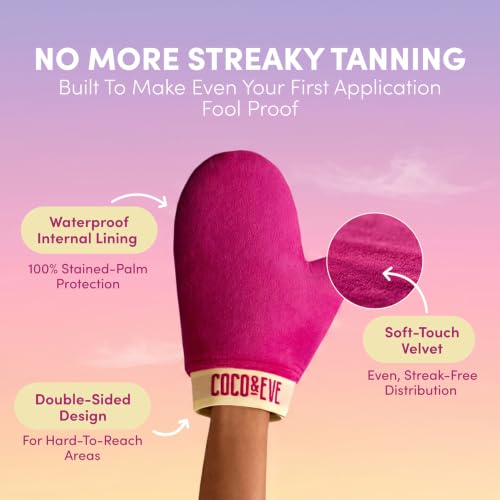 Coco & Eve Self Tanner Foam Kit - (Medium) Streak-Free Sunless Tanning Mousse, Tropically Scented Natural Looking Tan With Mitt Applicator, Vegan, Cruelty Free | Sunny Honey Bali Bronzing, 6.7 fl oz