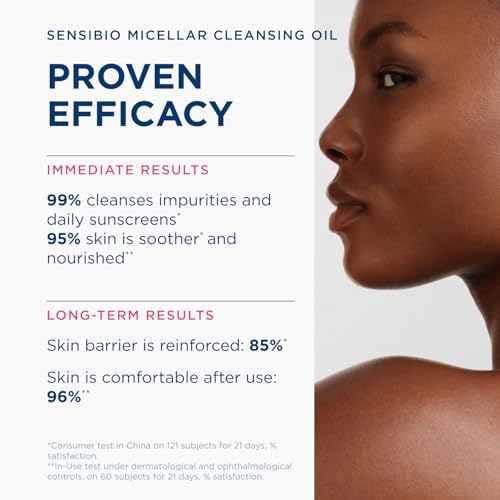 Bioderma Sensibio Micellar Cleansing Oil, 1st Ecobiological Micellar Formula Gentle Face Cleanser That Deeply Cleanses, Soothes & Nourishes Skin with Oil-to-Milk Texture, Fragrance-Free, 5 Fl Oz