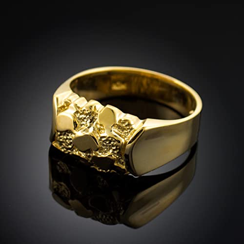 Nugget Rings Solid 10k Gold Center for Men (7)