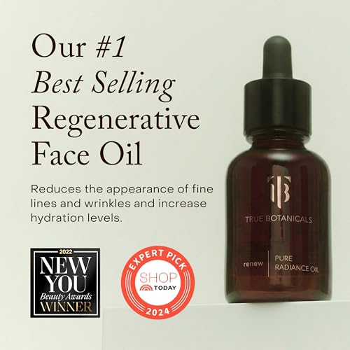 True Botanicals Renew Pure Radiance Oil | Anti-Aging Face Oil with Rosehip | Reduces Appearance of Fine Lines & Wrinkles | Deep Hydration | Dermatologist Tested, Vegan, All Natural |1 fl oz | 30 ml