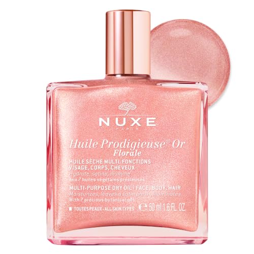NUXE Floral Shimmer Body Oil, Floral Scented Dry Oil Moisturizer, 1.6 Fl Oz