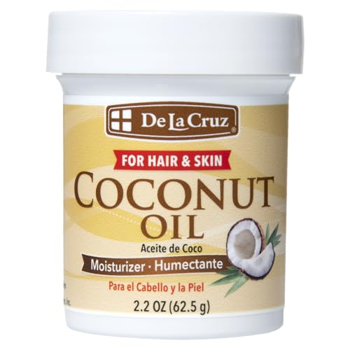 De La Cruz Coconut Oil Skin and HairMoisturizer, 2.2 oz jar (62.5 g)