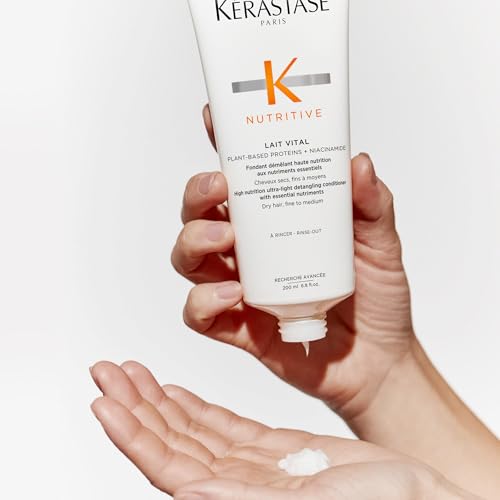KÉRASTASE Nutritive Lait Vital Hydrating Conditioner, Adds Moisture, Shine and Nourishment, Smoothing and Softening with Plant-Based Proteins & Niacinamide for Fine to Medium Dry Hair