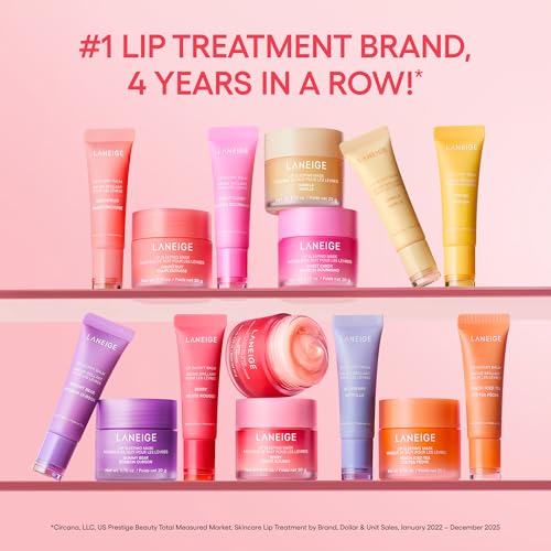 LANEIGE Lip Glowy Balm: Sheer Tinted Lip Treatment Balm Tube with Shea & Murumuru Butters for Hydrating, Moisturizing, Glossy, Non-Sticky Shine, Berry | Korean Skin Care, Vanilla