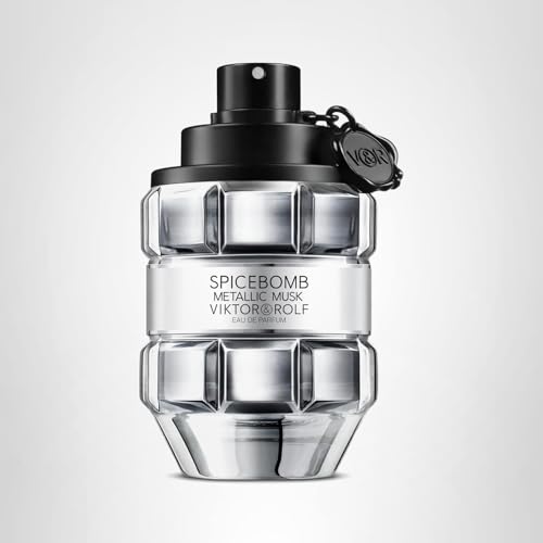 Viktor&Rolf - Spicebomb Metallic Musk - Eau de Parfum - Cologne for Men - Ambery Fragrance - With Warm Musk, Silver Suede & Black Pepper - 3 Fl Oz