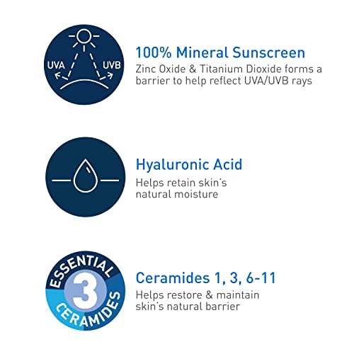 CeraVe Hydrating Mineral Sunscreen SPF 30 with Hyaluronic Acid, 5oz