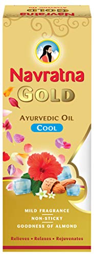 Navratna Gold Ayurvedic Hair Oil | with 24K Gold & 9 Ayurvedic Herbs | Lightweight, Non-Greasy & Fast-Absorbing | Relaxing Head Massage Oil | Deeply Nourishes Hair | 6.76 Fl Oz (200ml)