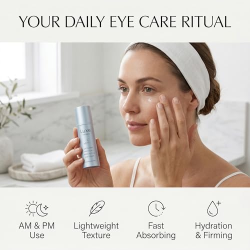 AMOQUCT Luxe Eye Balm, Eye Balm Stick, 3-in-1 Hydrating & Smoothing Eye Cream with Collagen, Lightweight Formula for Daily Eye Care, Portable Design