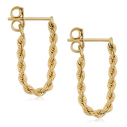 Womens Drop - 10K Gold Rope Dangle Earrings
