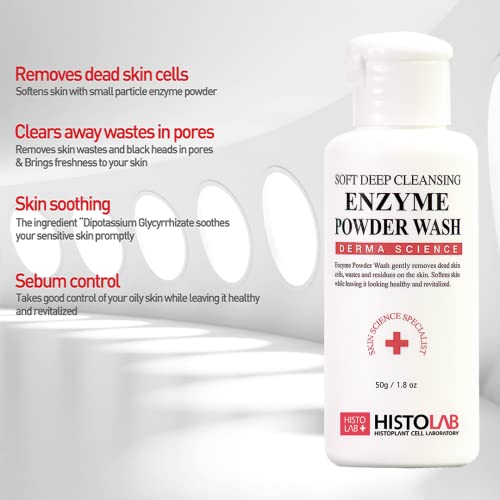 HISTOLAB Soft Deep Cleansing Enzyme Powder Wash – Korean Skincare | 50g NET WT./1.8oz