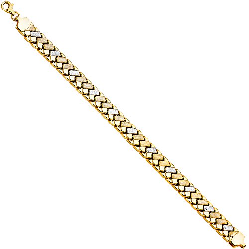 14k REAL Two Tone Gold Stampato Bracelet - 7.25"