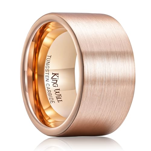 King Will Men Tungsten Rings 14K Gold 12mm Size 10