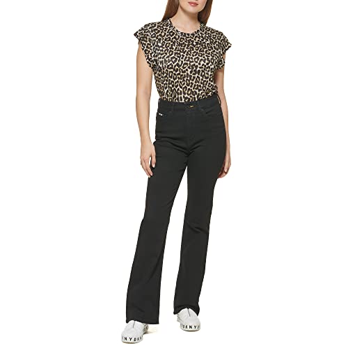 DKNY Women's High Rise Bootcut Jeans, Rinse Black