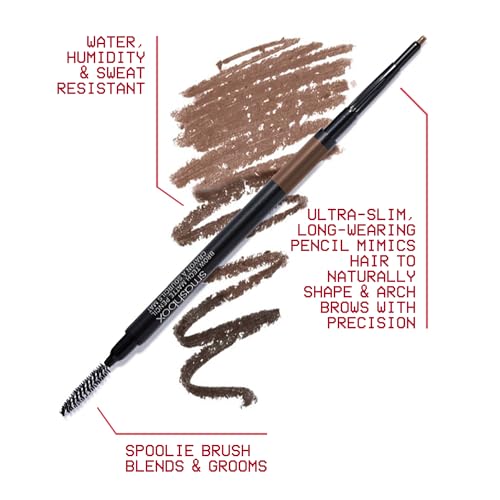 Smashbox Brow Tech Matte Eyebrow Pencil | Waterproof, Smudge Proof + Long Lasting Brow Pencil with Spoolie Brush, Brunette