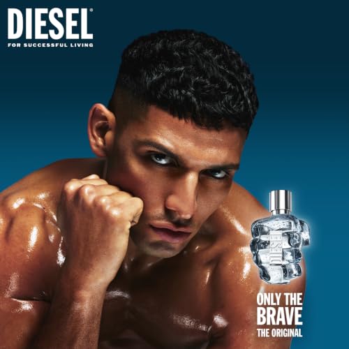 Diesel Only the Brave Eau de Toilette Spray Cologne for Men, Notes of Lemon, Rosemary, and Sensual Ambery Wood, Fresh and Powerful Fragrance, Long-Lasting, 1.7 FL. Oz.