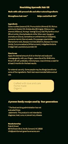 Pakriti Hair Oil - Kerala Ayurvedic hair oil with natural herbs