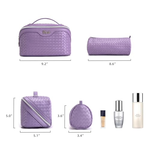 BOYATU Travel Makeup Bag Cosmetic Bags for Women: 3 Pcs Set Make up Bag
