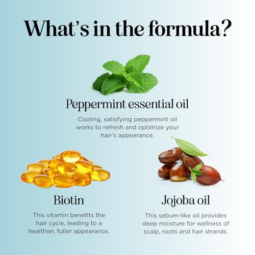 Volumizing Biotin Shampoo for Thinning Hair - Invigorating Peppermint Shampoo for Fine Hair with Argan Coconut and Olive Oils - Vegan & Color Safe - Paraben Silicone & Sulfate Free (8 Fl Oz)