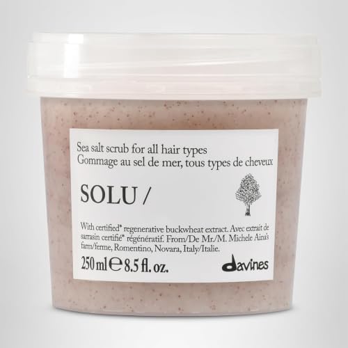 Davines SOLU/Sea Salt Scrub Refreshes Scalp For All Hair Types, 8.5 Fl Oz