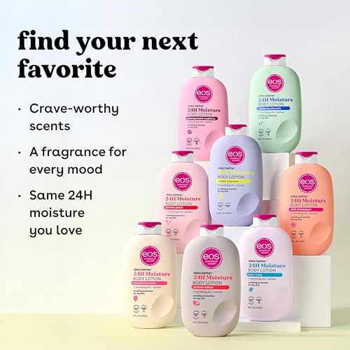 eos Shea Better Body Lotion Strawberry Dream, 24-Hour Moisture Skin Care, Lightweight & Non-Greasy, Natural Shea, Vegan, Strawberry Body Lotion, 16 fl oz