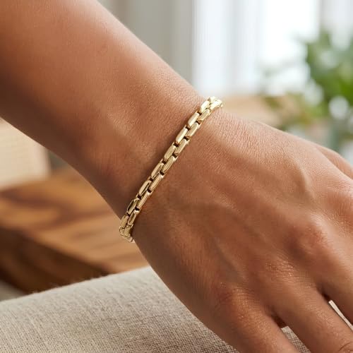 Floreo 14k Yellow Gold 4.5mm Chunky Cable Link Bracelet, 7.5 Inch