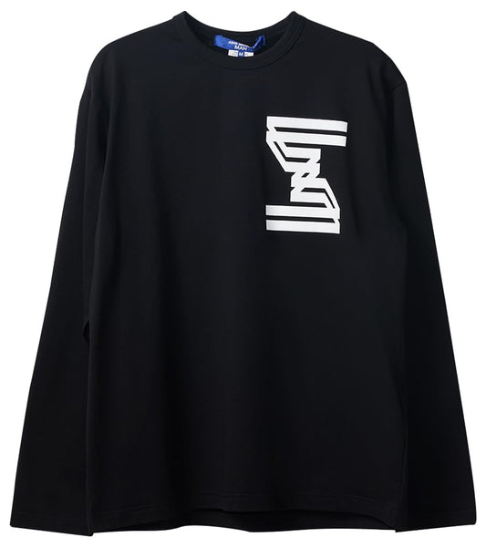 Junya Watanabe, Pre-loved Men's Graphic Long Sleeve T-Shirt, Medium, Black