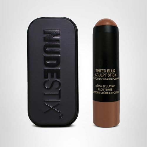 Nudestix Tinted Blur Sculpt Stick – Cream-to-Powder Matte Contour Stick for Natural Face Sculpting & Definition | Lightweight, Blendable, Vegan & Clean Beauty Makeup - Neutral Medium