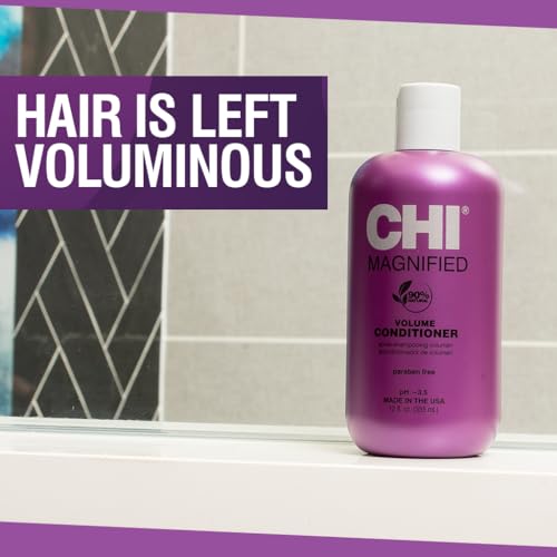 CHI Magnified Volume Conditioner, Boosts Volume & Body & Strengthens Hair, Detangles, Hydrates & Conditions Hair, Sulfate-free, 12 Oz