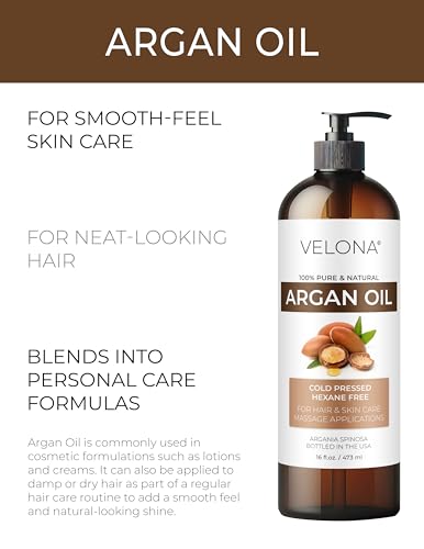 velona Argan Oil - 16 fl oz, Cold Pressed, Unrefined, with Pump