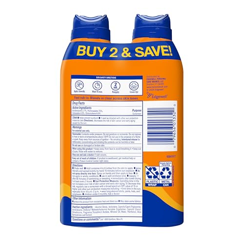 Banana Boat Sport SPF 50 Sunscreen Spray, 6 oz (2 Pack)