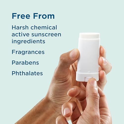 BLUE LIZARD Sensitive Mineral Sunscreen Stick with Zinc Oxide, SPF 50+, Water Resistant, UVA UVB Protection Easy to Apply, Fragrance Free, 0.5 Oz